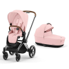 Cybex Priam 4.0 Peach Pink Chrome Brown frame Bērnu Ratiņi 2in1