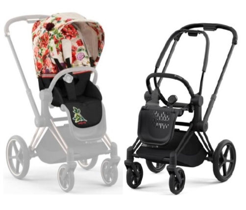 Cybex Priam 4.0 Spring Blossom Light + Matt black frame Прогулочная Коляска