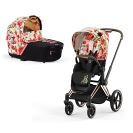 Cybex Priam 4.0 Spring Blossom Light Rose Gold frame Bērnu Ratiņi 2in1 Cybex Priam 4.0 Spring Blossom Light Rose Gold frame Bērnu Ratiņi 2in1
