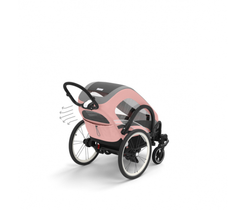 Cybex Zeno Bike Light Pink Спортивная Коляска для бега Лыж - Велосипедный прицеп 4in1