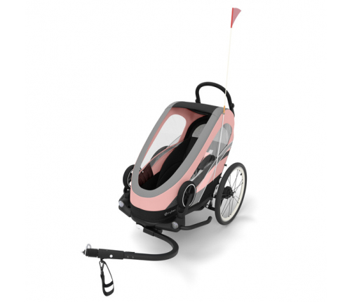 Cybex Zeno Bike Light Pink Спортивная Коляска для бега Лыж - Велосипедный прицеп 4in1