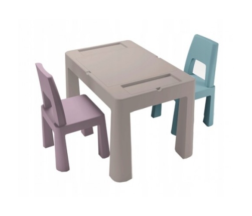 Galdiņš+krēsliņš TEGGI MULTIFUN grey/old rose/turqoise TI-011-174