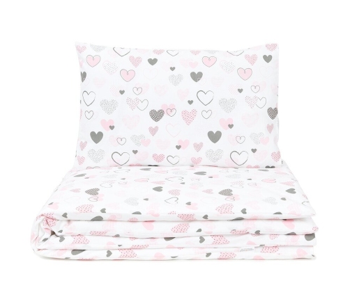 Детское постельное белье из 2 частей MamoTato Hearts 100x135