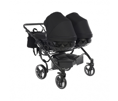 Junama Basic Duo 01 Black Dvīņu Ratiņi 3in1