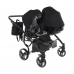 Junama Basic Duo 01 Black Dvīņu Ratiņi 3in1