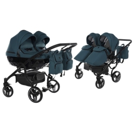 Junama Basic Duo 02 Teal Dvīņu Ratiņi 2in1 Junama Basic Duo 02 Teal Dvīņu Ratiņi 2in1