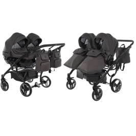 Junama Basic Duo 03 Black Nickel Dvīņu Ratiņi 2in1 Junama Basic Duo 03 Black Nickel Dvīņu Ratiņi 2in1