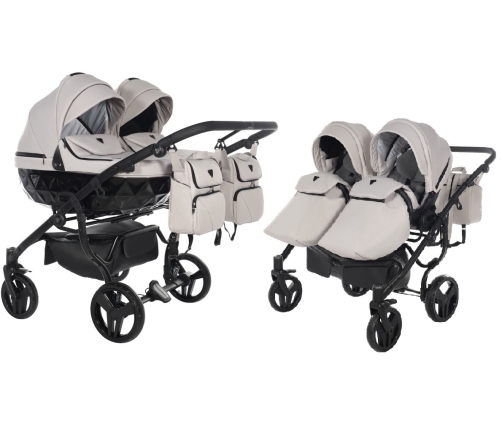 Junama Basic Duo 05 Clay Grey Dvīņu Ratiņi 2in1