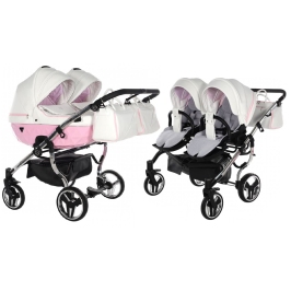 Junama Candy Duo 01 Pink Dvīņu Ratiņi 2in1