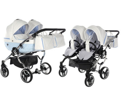 Junama Candy Duo 02 Blue Коляска для двойняшек 2in1