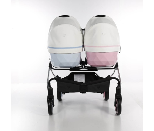 Junama Candy Duo Pink / Blue Dvīņu Ratiņi 3in1