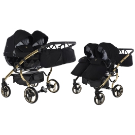 Junama Diamond S-Line Duo 02 Black Gold Коляска для двойняшек 2in1