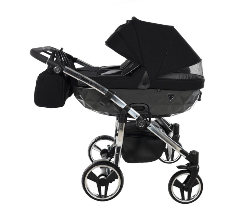 Junama Diamond S-Line Duo 03 Black Grey Dvīņu Ratiņi 2in1