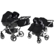 Junama Diamond S-Line Duo 03 Black Grey Dvīņu Ratiņi 2in1