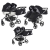 Junama Diamond S-Line Duo 04 White Black Dvīņu Ratiņi 3in1