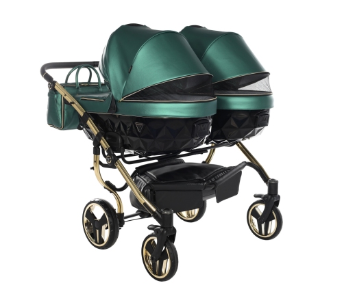 Junama Fluo Line Duo 02 Green Gold Коляска для двойняшек 2in1