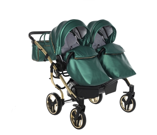 Junama Fluo Line Duo 02 Green Gold Коляска для двойняшек 2in1