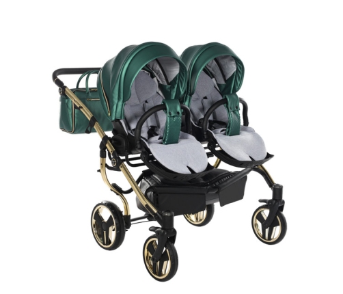 Junama Fluo Line Duo 02 Green Gold Коляска для двойняшек 2in1