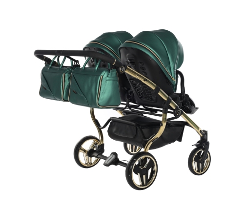 Junama Fluo Line Duo 02 Green Gold Коляска для двойняшек 2in1