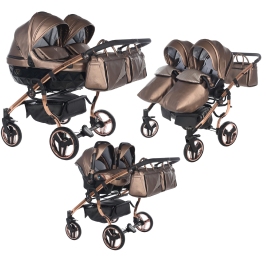 Junama Fluo Line Duo 03 Bronze Dvīņu Ratiņi 3in1 Junama Fluo Line Duo 03 Bronze Dvīņu Ratiņi 3in1