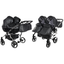 Junama Fluo Line Duo 05 Anthracite Dvīņu Ratiņi 2in1 Junama Fluo Line Duo 05 Anthracite Dvīņu Ratiņi 2in1