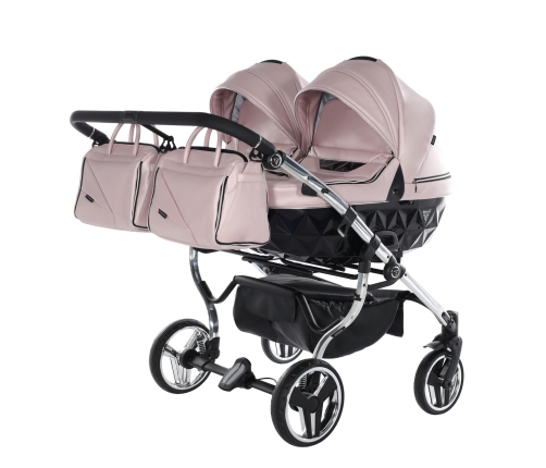 Junama Fluo Line Duo 06 Pink Silver Коляска для двойняшек 2in1