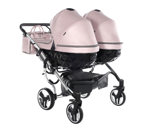 Junama Fluo Line Duo 06 Pink Silver Коляска для двойняшек 2in1