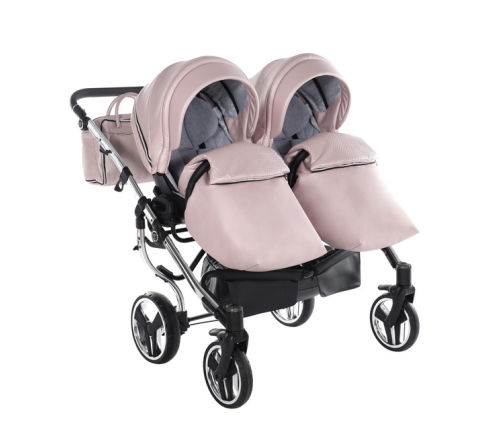 Junama Fluo Line Duo 06 Pink Silver Коляска для двойняшек 2in1