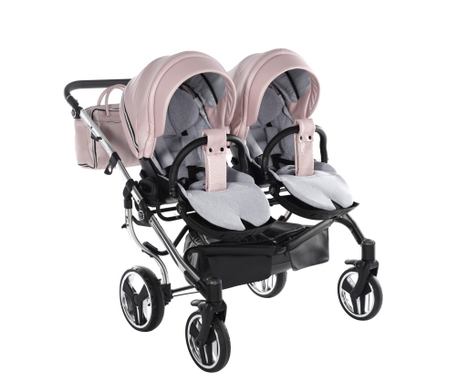 Junama Fluo Line Duo 06 Pink Silver Коляска для двойняшек 2in1