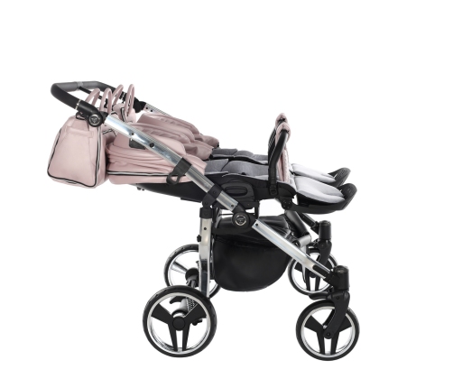 Junama Fluo Line Duo 06 Pink Silver Коляска для двойняшек 2in1