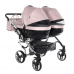 Junama Fluo Line Duo 06 Pink Silver Dvīņu Ratiņi 3in1