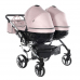 Junama Fluo Line Duo 06 Pink Silver Dvīņu Ratiņi 3in1