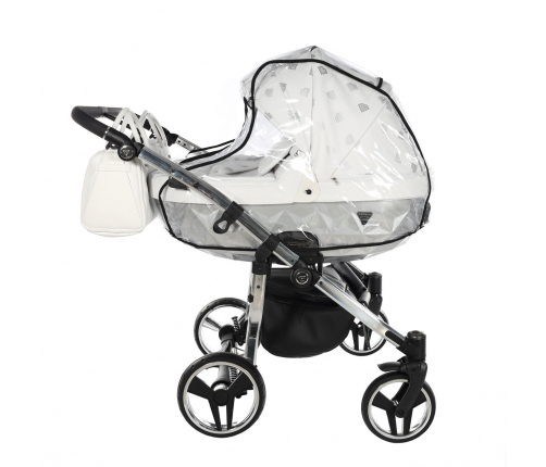 Junama Glow Duo 03 White Silver Dvīņu Ratiņi 2in1