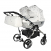 Junama Glow Duo 03 White Silver Dvīņu Ratiņi 2in1