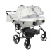 Junama Glow Duo 03 White Silver Dvīņu Ratiņi 2in1