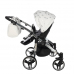 Junama Glow Duo 03 White Silver Dvīņu Ratiņi 2in1