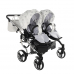 Junama Glow Duo 03 White Silver Dvīņu Ratiņi 2in1