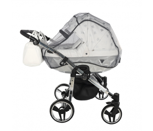 Junama Glow Duo 03 White Silver Dvīņu Ratiņi 3in1