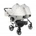 Junama Glow Duo 03 White Silver Dvīņu Ratiņi 3in1