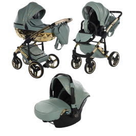 Junama Heart 03 Green gold Bērnu Ratiņi 3in1 Junama Heart 03 Green gold Bērnu Ratiņi 3in1