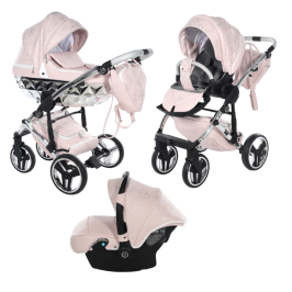 Junama Heart 06 Pink silver Детская Коляска 3in1 Junama Heart 06 Pink silver Детская Коляска 3in1