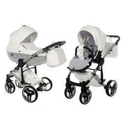Junama Mirror Satin Col.04 White silver Детская Коляска 2 в 1 Junama Mirror Satin Col.04 White silver Детская Коляска 2 в 1