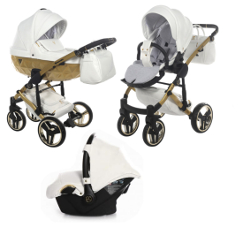 Junama Mirror Satin Col.06 White gold Bērnu Ratiņi 3in1 Junama Mirror Satin Col.06 White gold Bērnu Ratiņi 3in1