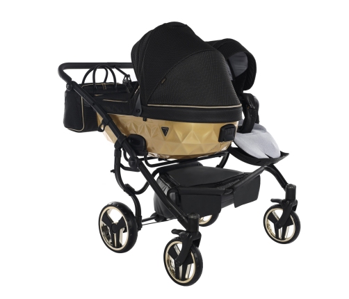 Junama Mirror Satin Duo 03 Black Gold Dvīņu Ratiņi 2in1