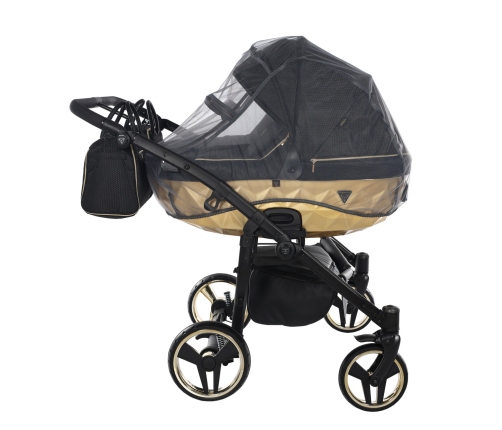 Junama Mirror Satin Duo 03 Black Gold Dvīņu Ratiņi 2in1