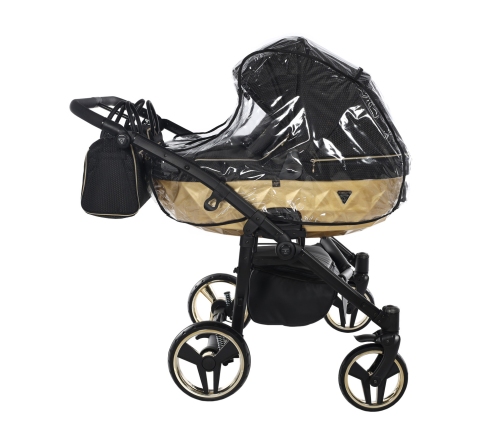 Junama Mirror Satin Duo 03 Black Gold Dvīņu Ratiņi 2in1