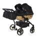 Junama Mirror Satin Duo 03 Black Gold Dvīņu Ratiņi 2in1
