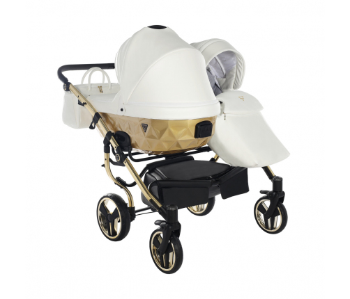 Junama Mirror Satin Duo 06 White Gold Коляска для двойняшек 2in1