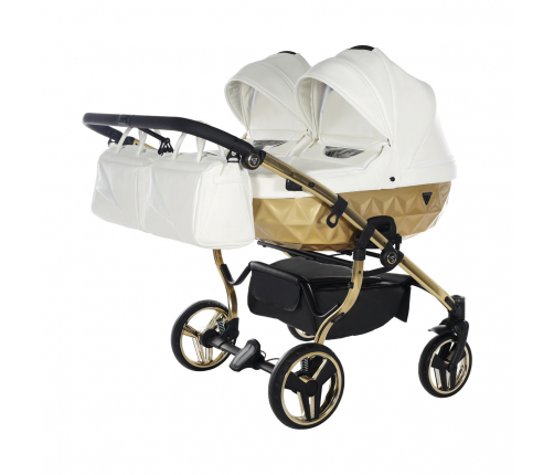Junama Mirror Satin Duo 06 White Gold Коляска для двойняшек 2in1