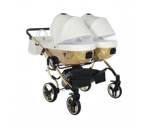 Junama Mirror Satin Duo 06 White Gold Коляска для двойняшек 2in1